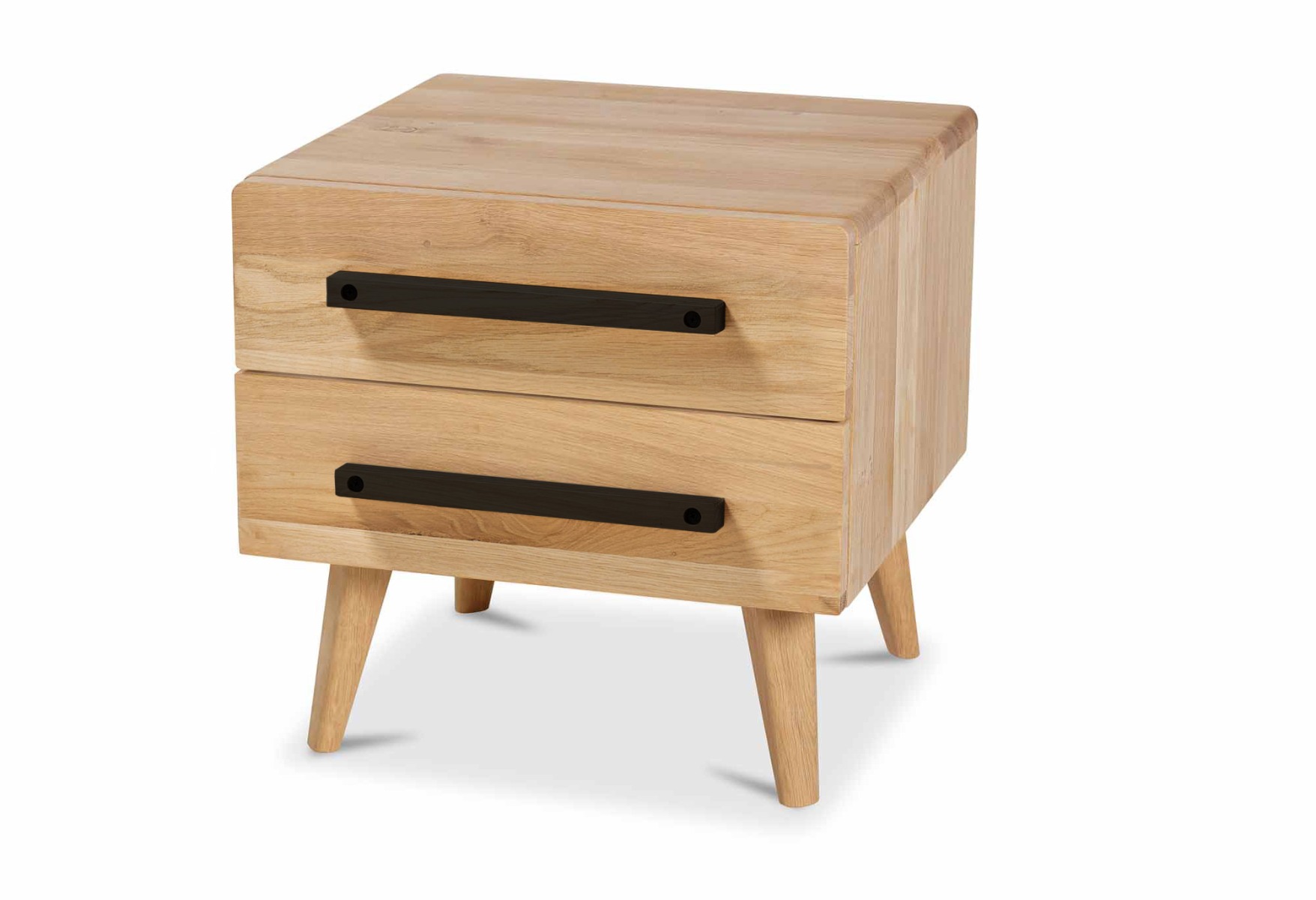 Nachttisch Balance Curve mit schwarzen Holzgriffen